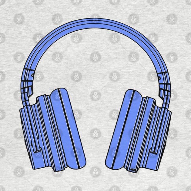 Blue headphones by Deias Designs